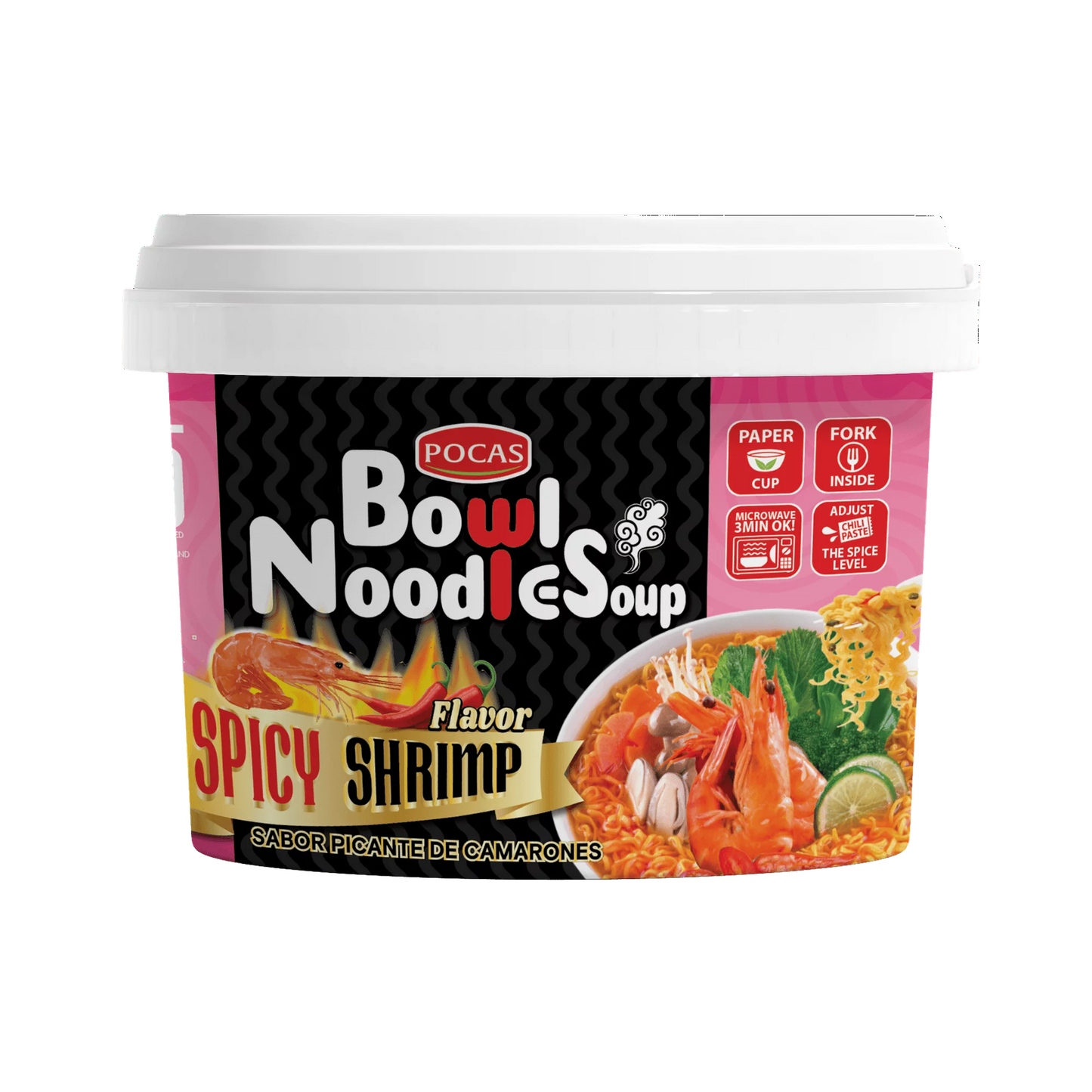 Pocas Bowl Noodle Soup, Spicy Shrimp